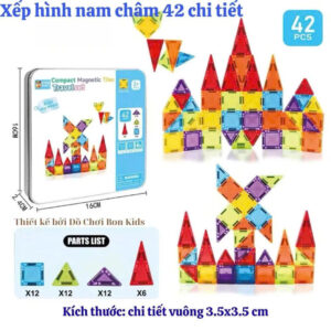Nam châm ánh sáng hộp thiếc 42pcs